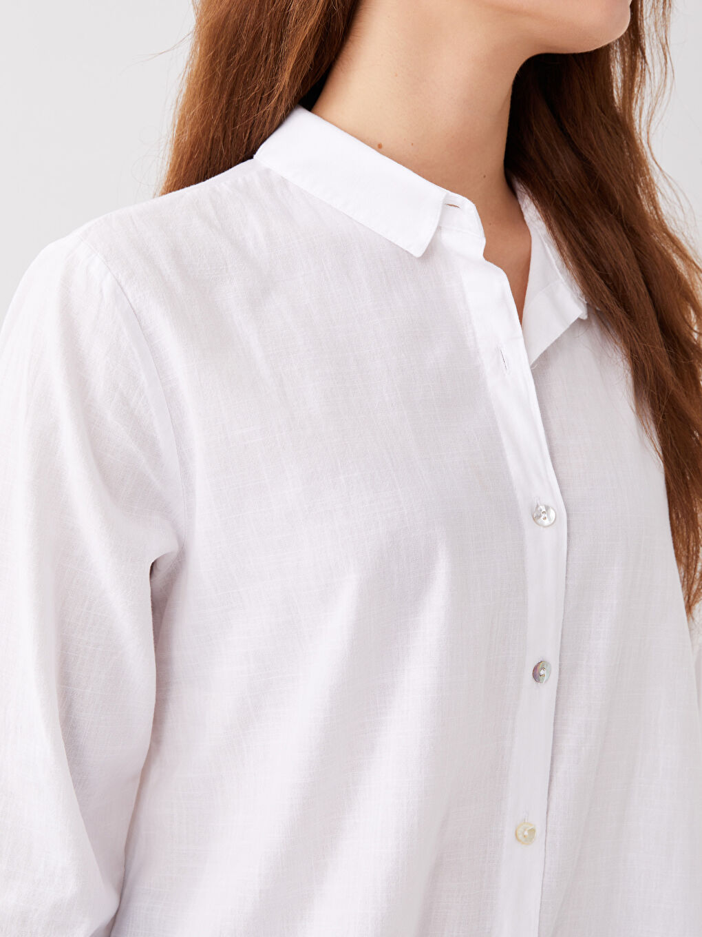 Robe de Plage en Popeline Unie à Col de Chemise pour Femmes-3