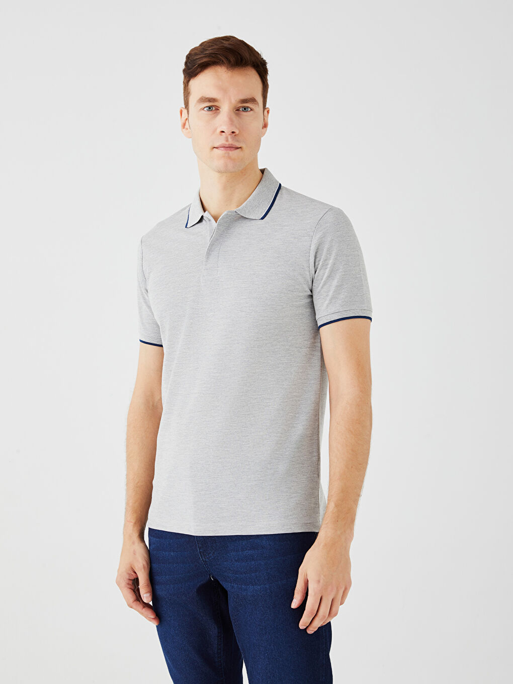 Polo Neck Short Sleeve Pique Men's T-Shirt -S39974Z8-DG9