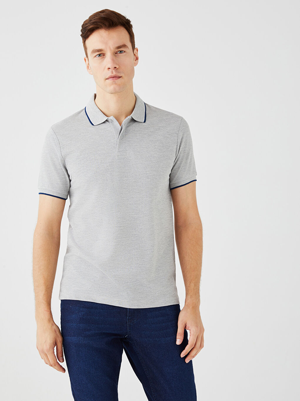 Polo Neck Short Sleeve Pique Men's T-Shirt -S39974Z8-DG9