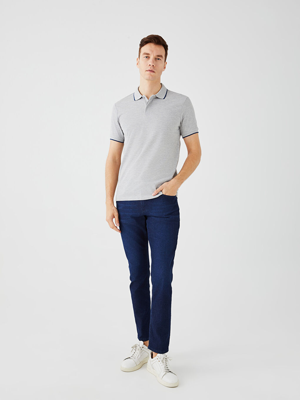 Polo Neck Short Sleeve Pique Men's T-Shirt -S39974Z8-DG9