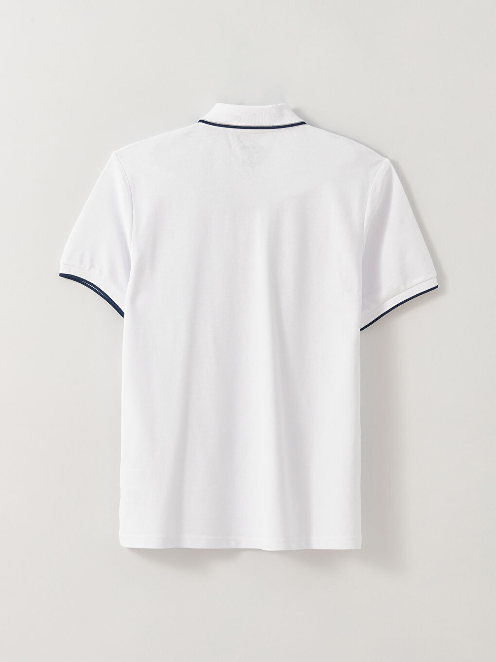 Beyaz Polo Yaka Kısa Kollu Pike Erkek Tişört-7