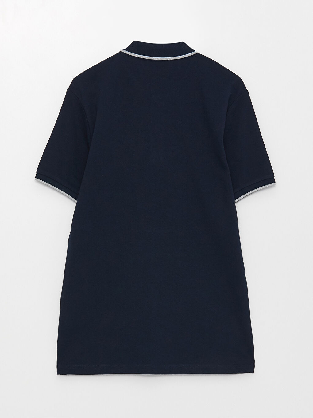 Lacivert Polo Yaka Kısa Kollu Pike Erkek Tişört-6