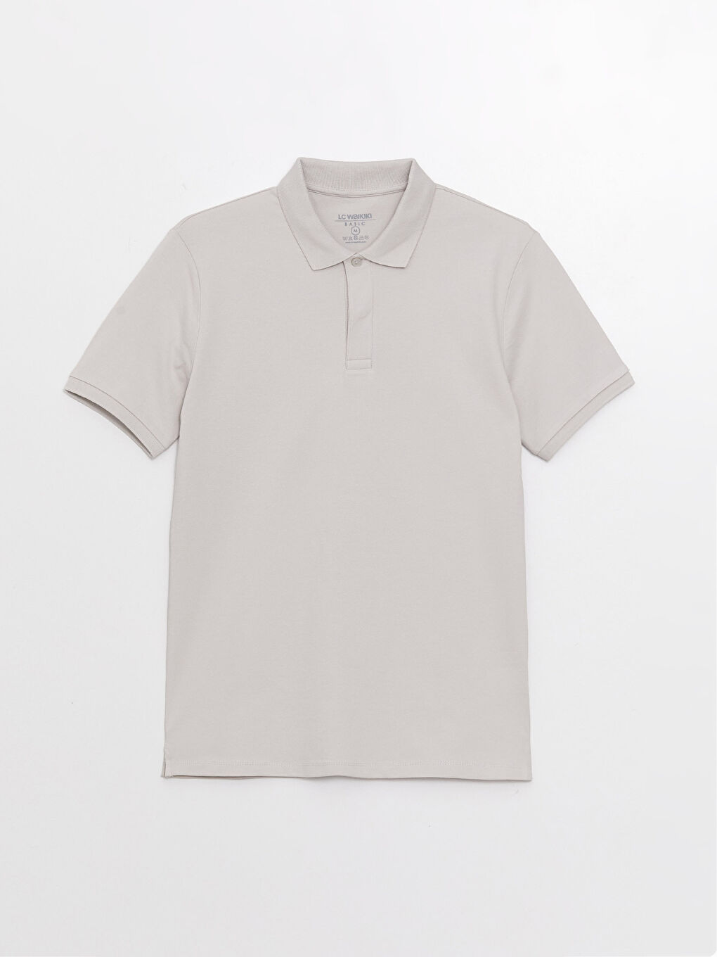 Gri Polo Yaka Kısa Kollu Pike Erkek Tişört-5