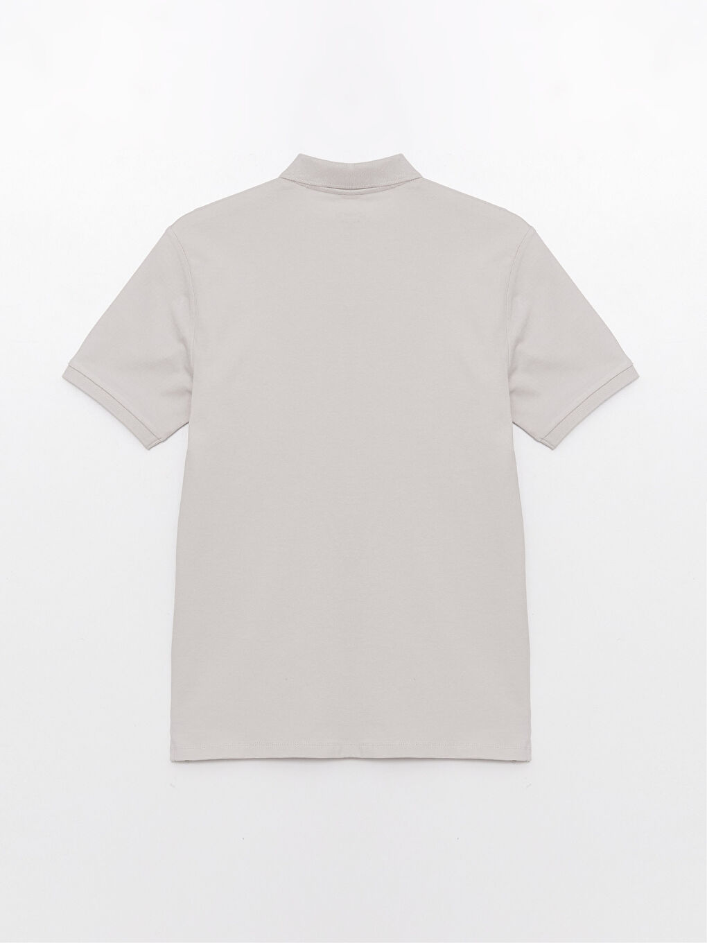 Gri Polo Yaka Kısa Kollu Pike Erkek Tişört-6
