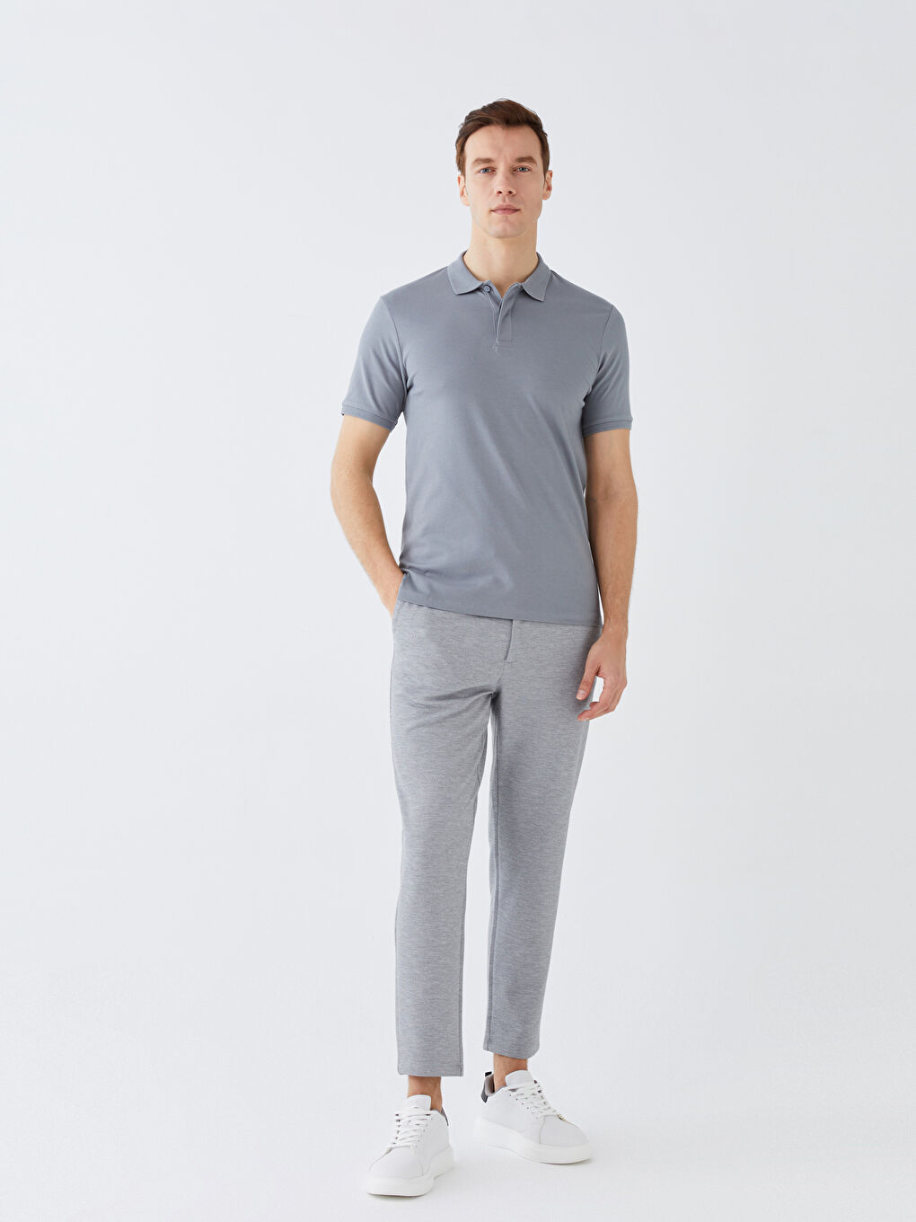 تيشيرت بياقة بولو كم قصير بيكيه للرجال-1