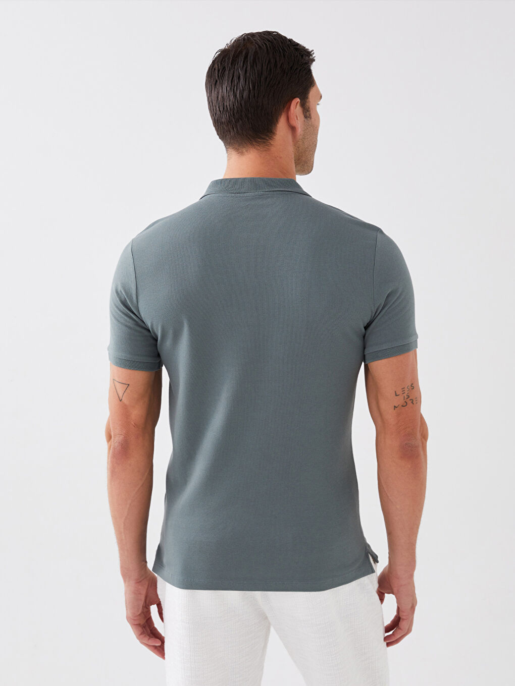 تي شيرت بياقة بولو كم قصير بيكيه للرجال-4