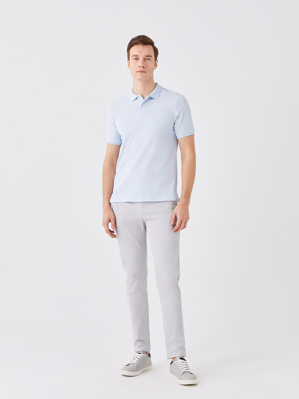 Ерлерге арналған поло жағалы қысқа жең пике футболка-2