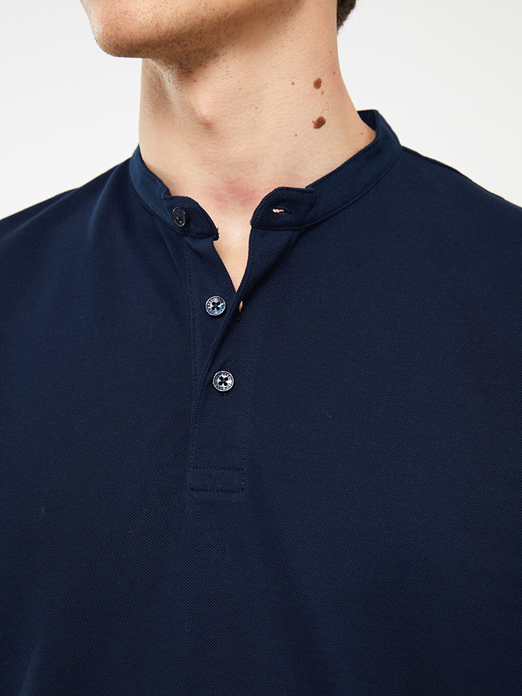 Grandad Collar Pique Men's T-Shirt-3