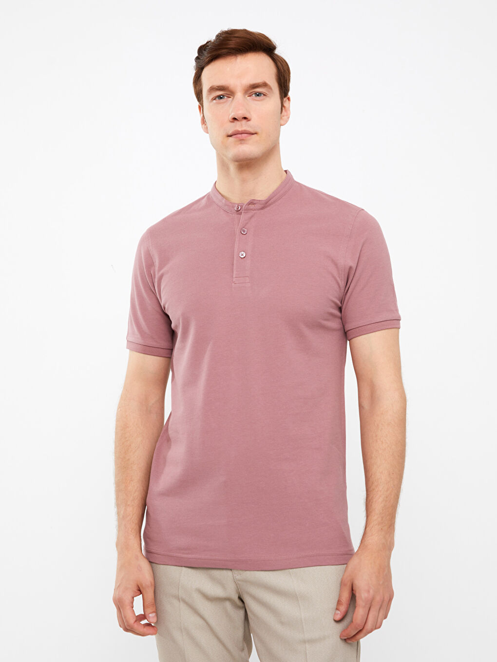 Grandad Collar Pique Men's T-Shirt