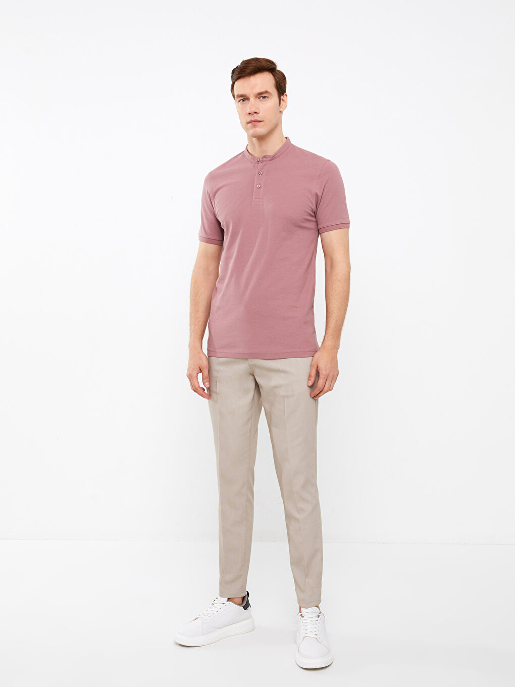 Grandad Collar Pique Men's T-Shirt-2