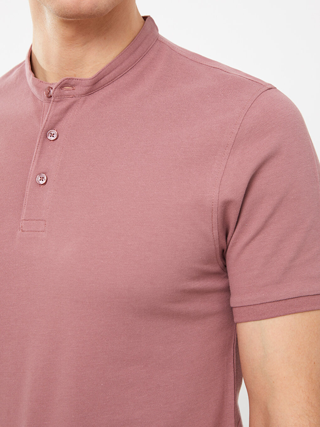 Grandad Collar Pique Men's T-Shirt-3