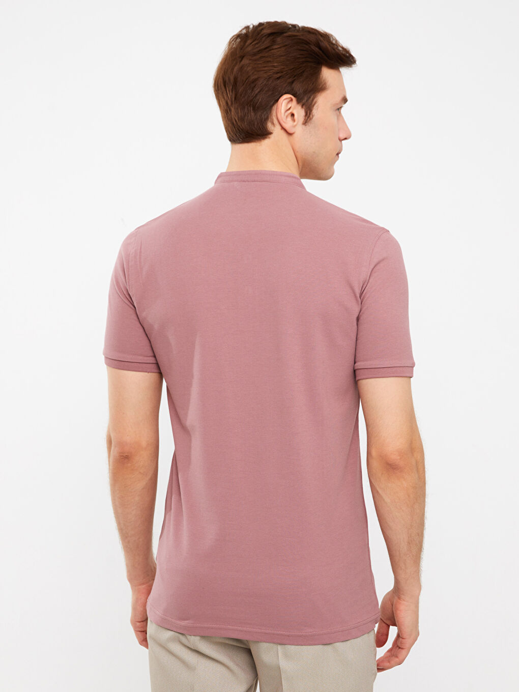 Grandad Collar Pique Men's T-Shirt-4