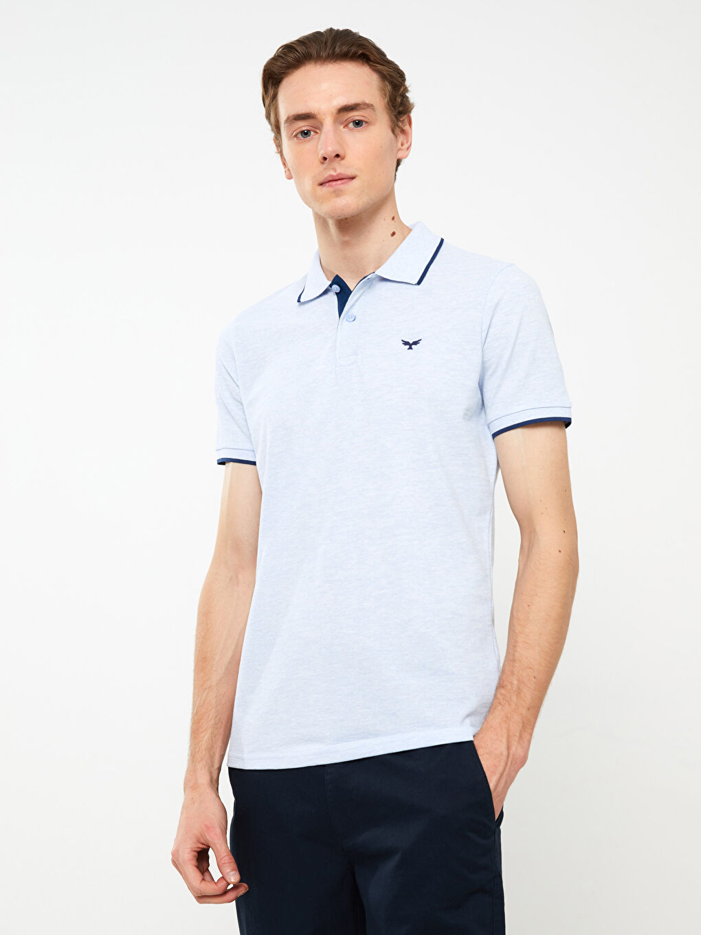 პოლო კისრის მოკლე სახელოიანი პიკე მამაკაცის მაისური