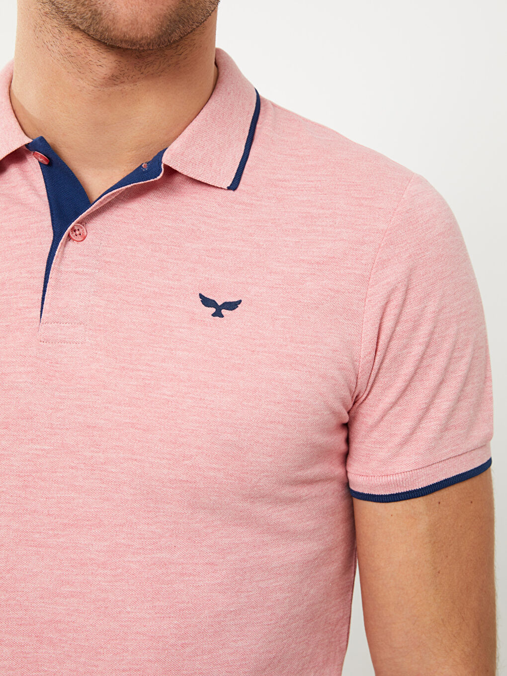 Мужская футболка-поло из пике с короткими рукавами-8