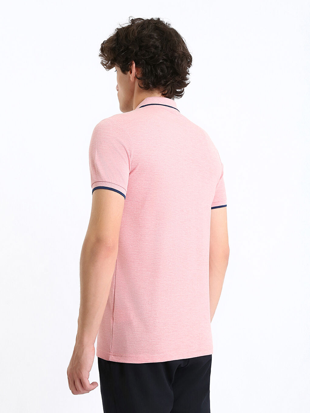 Мужская футболка-поло из пике с короткими рукавами-13