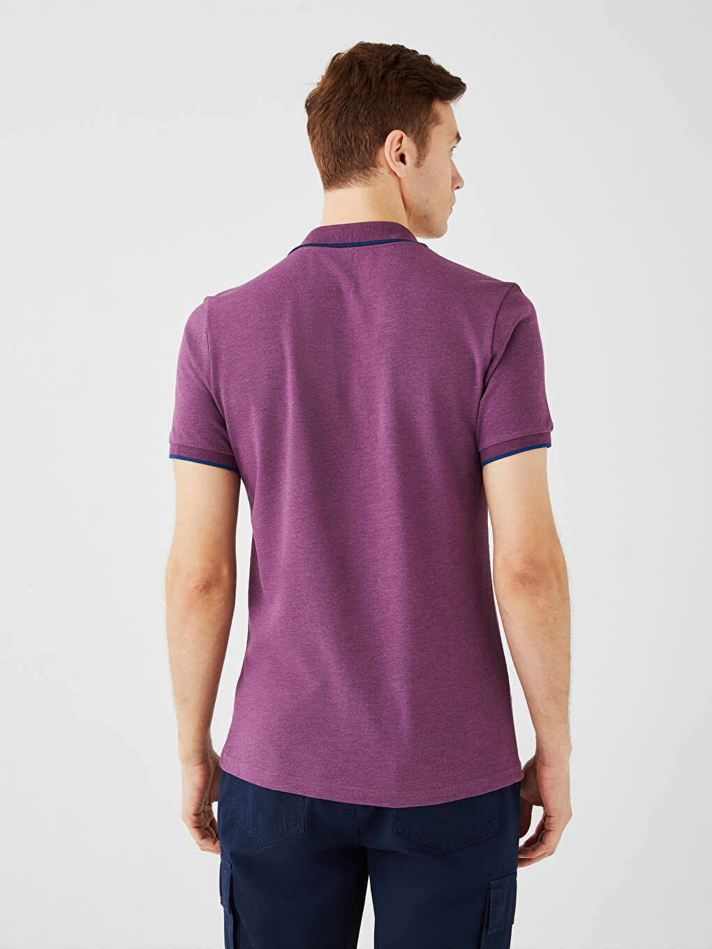 تي شيرت بياقة بولو كم قصير بيكيه للرجال-4