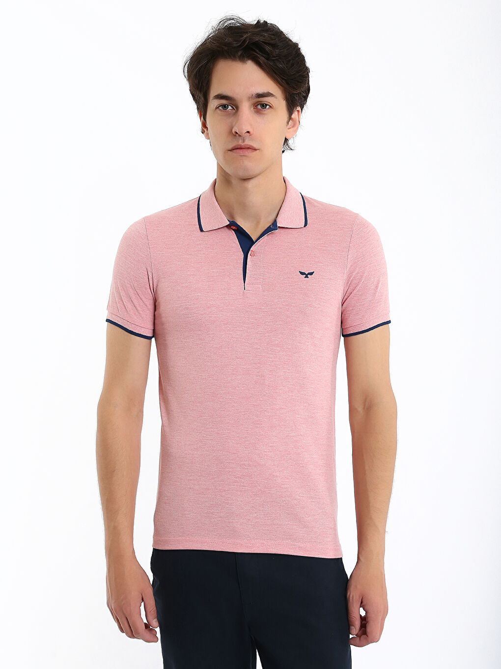 Мужская футболка-поло из пике с короткими рукавами-2