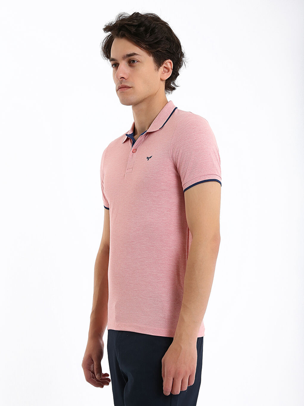 Мужская футболка-поло из пике с короткими рукавами-9