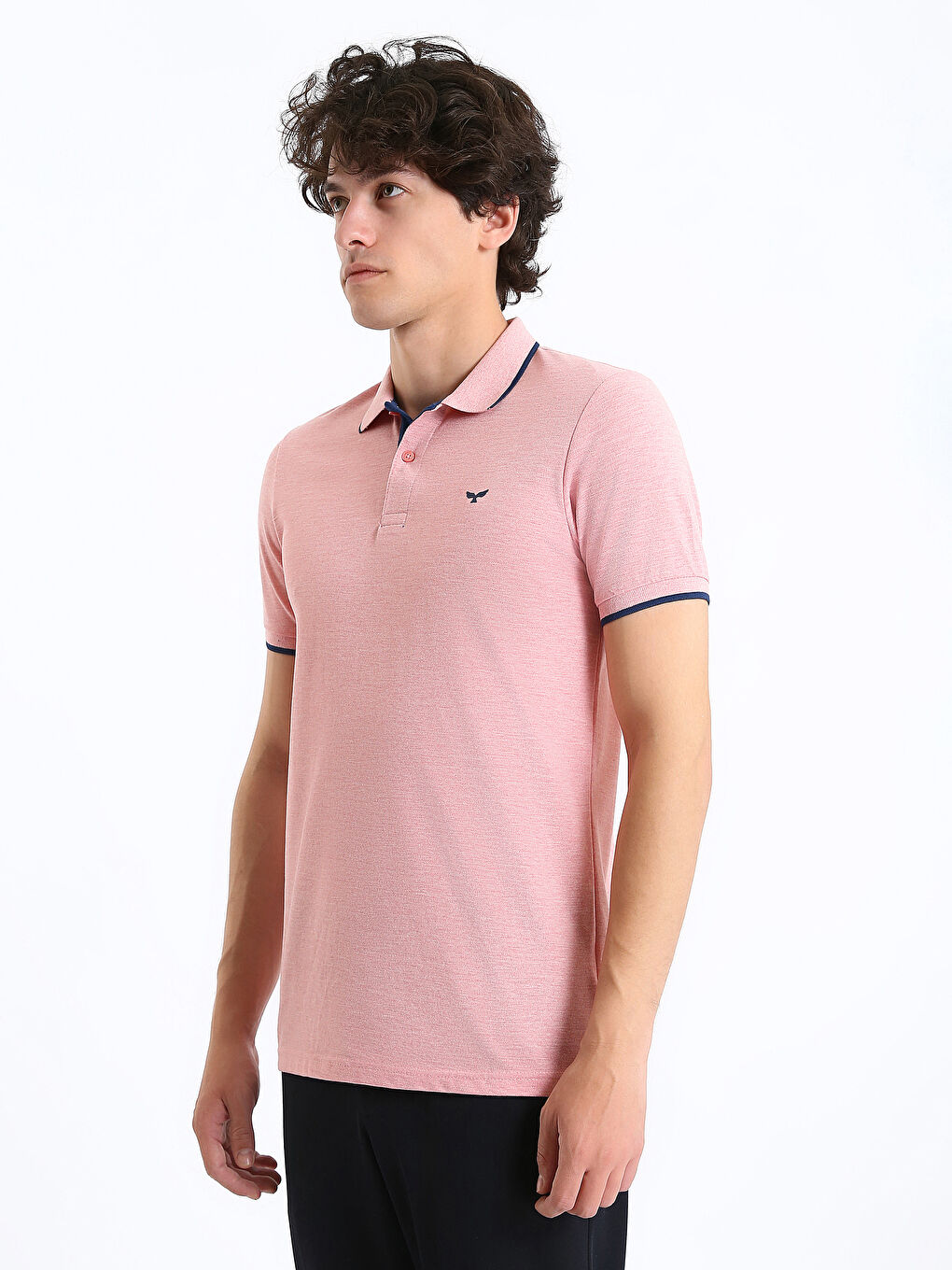 Мужская футболка-поло из пике с короткими рукавами-10