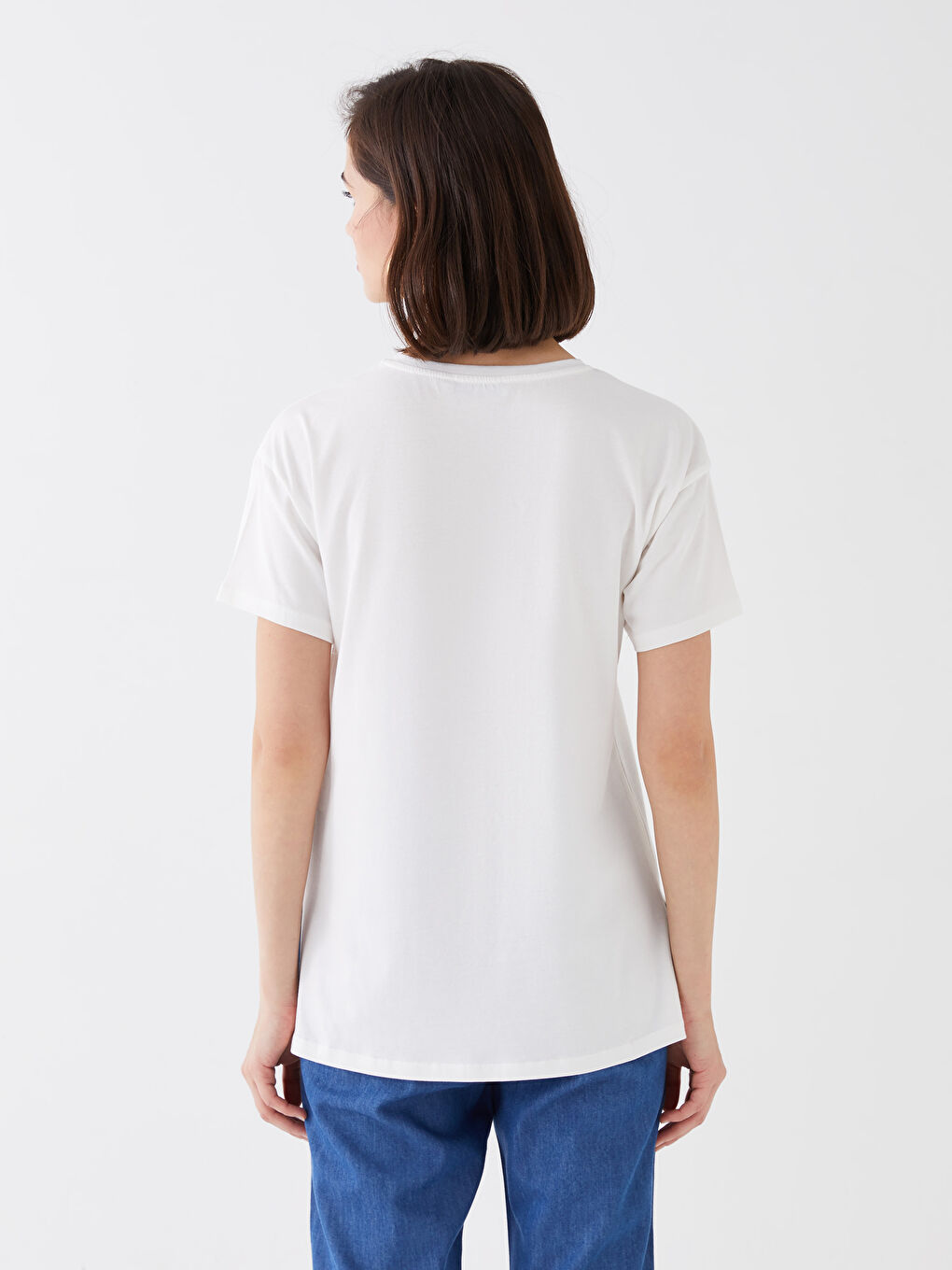 Crew Neck Printed Short Sleeve Women's T-Shirt-4