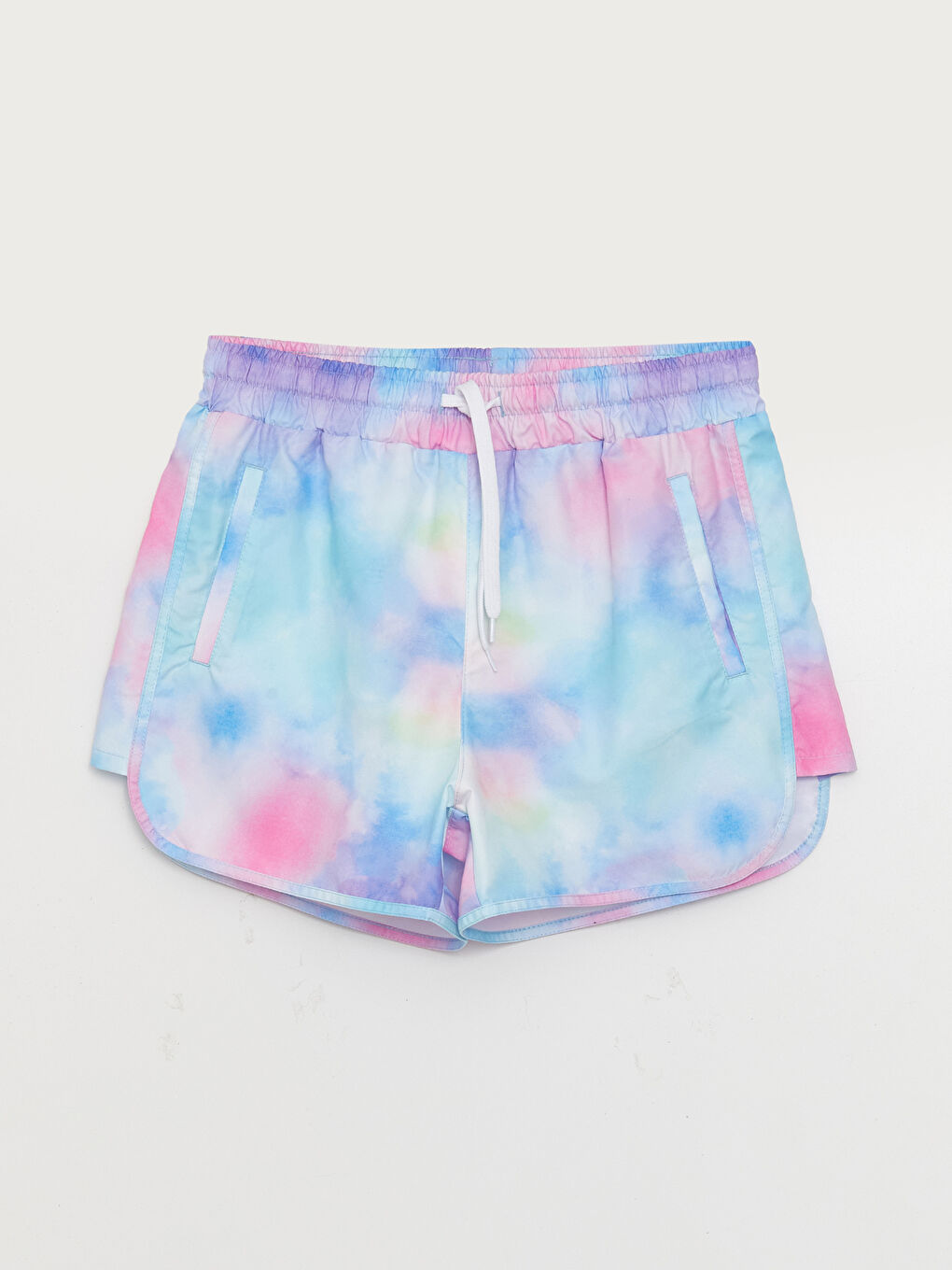 Karışık Beli Lastikli Desenli Kadın Deniz Şortu-6