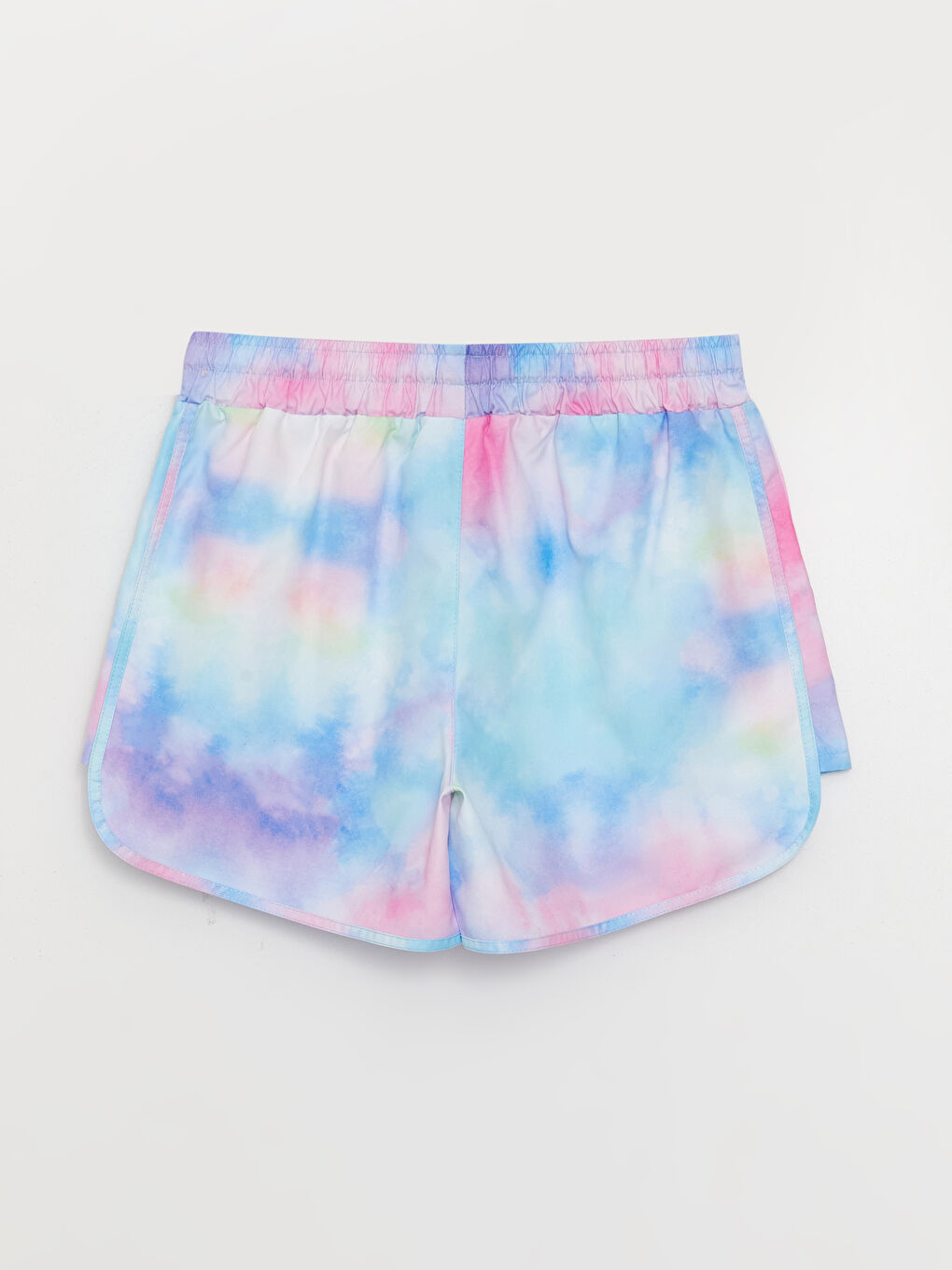 Karışık Beli Lastikli Desenli Kadın Deniz Şortu-7