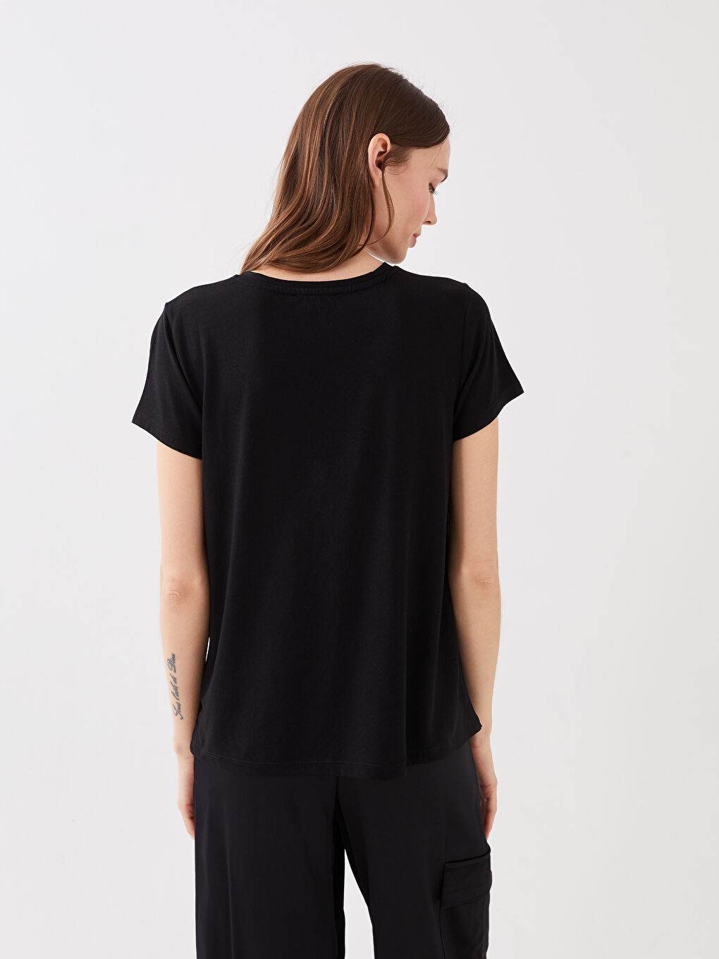 Crew Neck Sequined Short Sleeve Women's T-Shirt-5