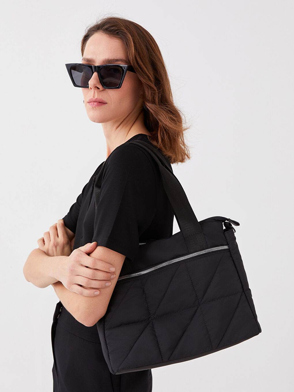 LCW ACCESSORIES Sac d'Épaule Matelassé pour Femmes en Tissu de Parachute -S3AA04Z8-HUC