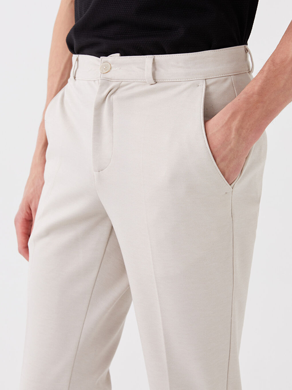 Bej Slim Fit Erkek Pantolon-1