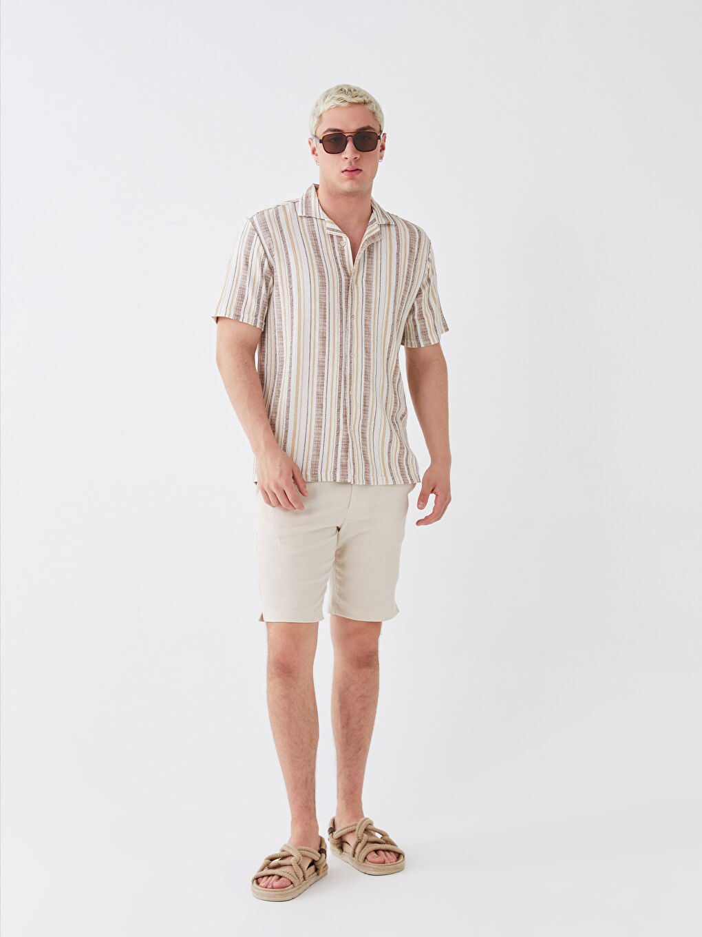 Slim Fit Binding Detail Men's Shorts -S3AA07Z8-S5M