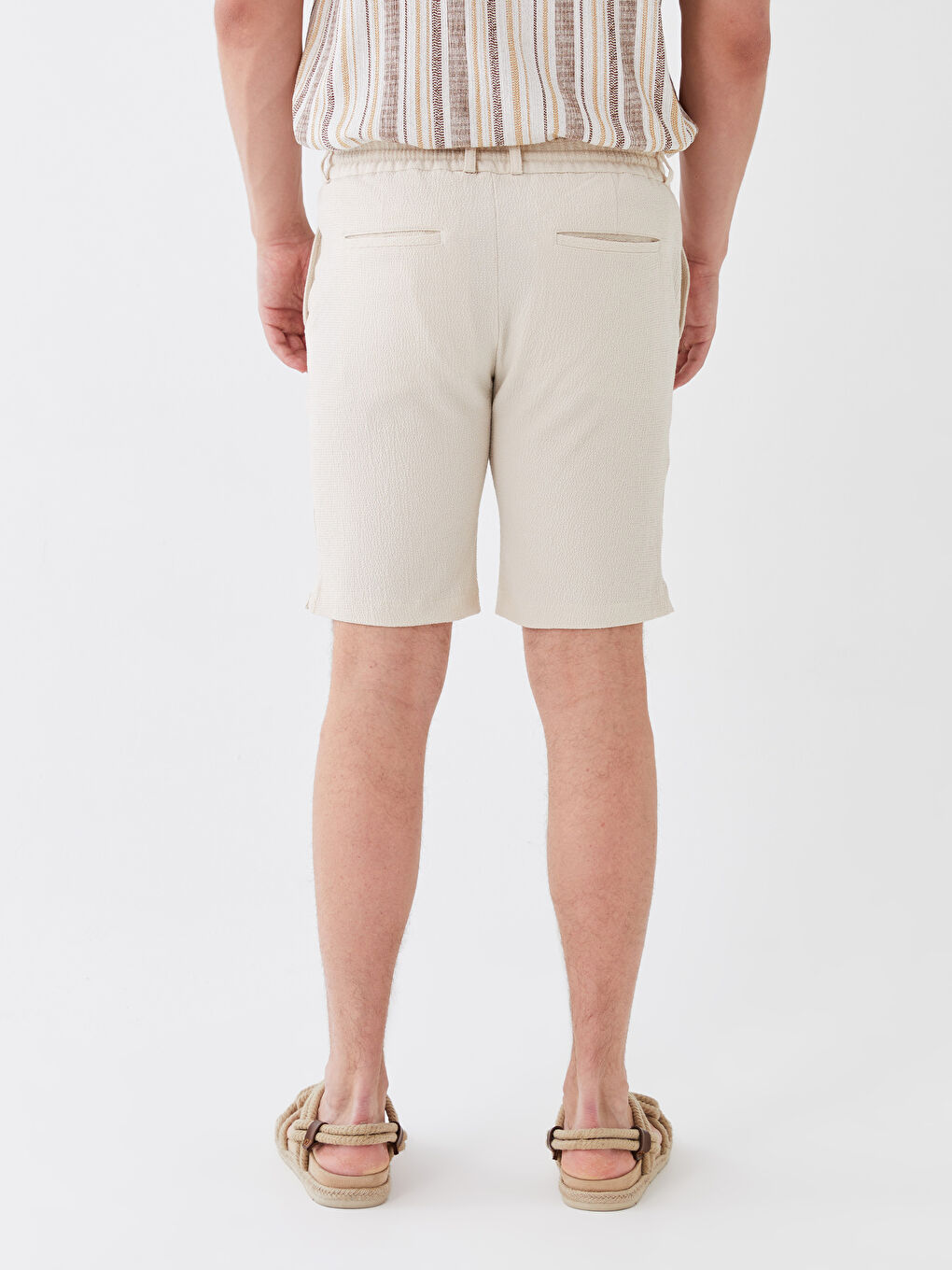 Slim Fit Binding Detail Men's Shorts -S3AA07Z8-S5M