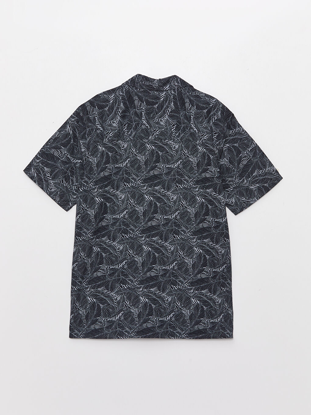 Regular Fit Short Sleeve Patterned Poplin Men's Shirt-6