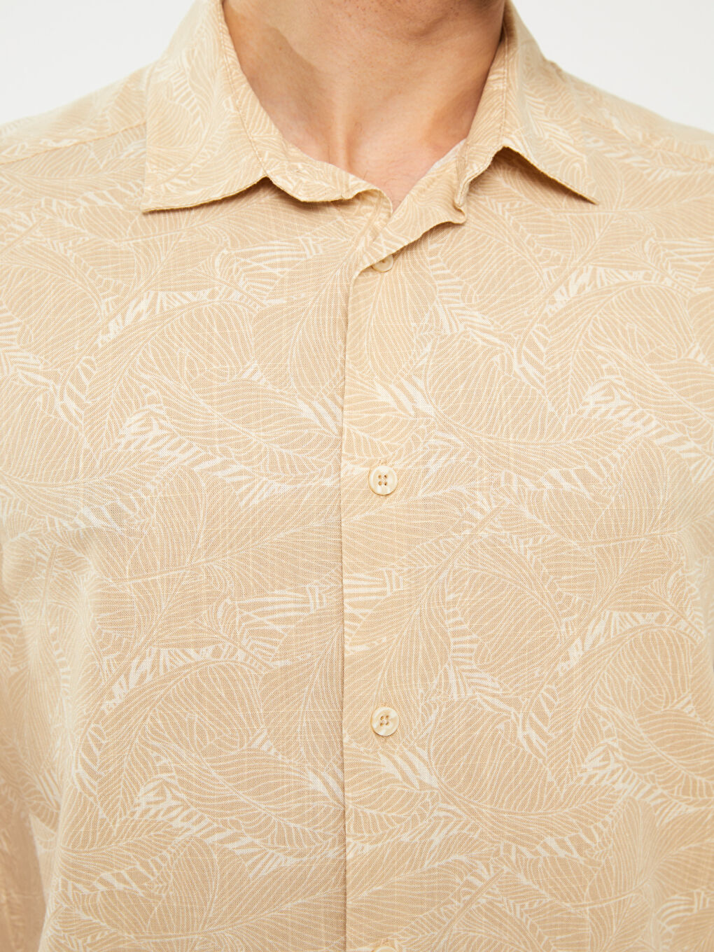 قميص رجالي بوبلين بنقشة وأكمام قصيرة وقصة عادية-6