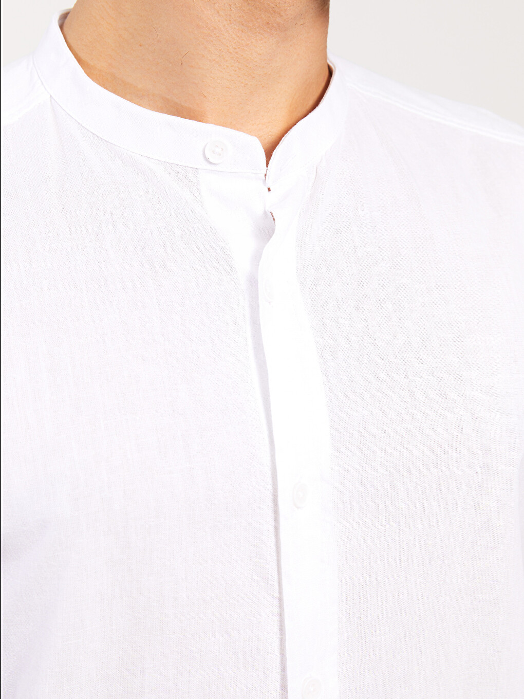 Regular Fit Short Sleeve Linen Blend Men's Shirt-3