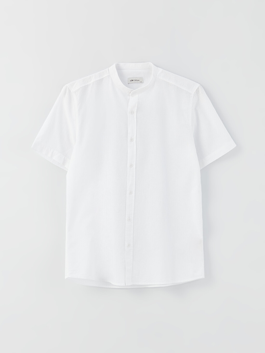Regular Fit Short Sleeve Linen Blend Men's Shirt-5