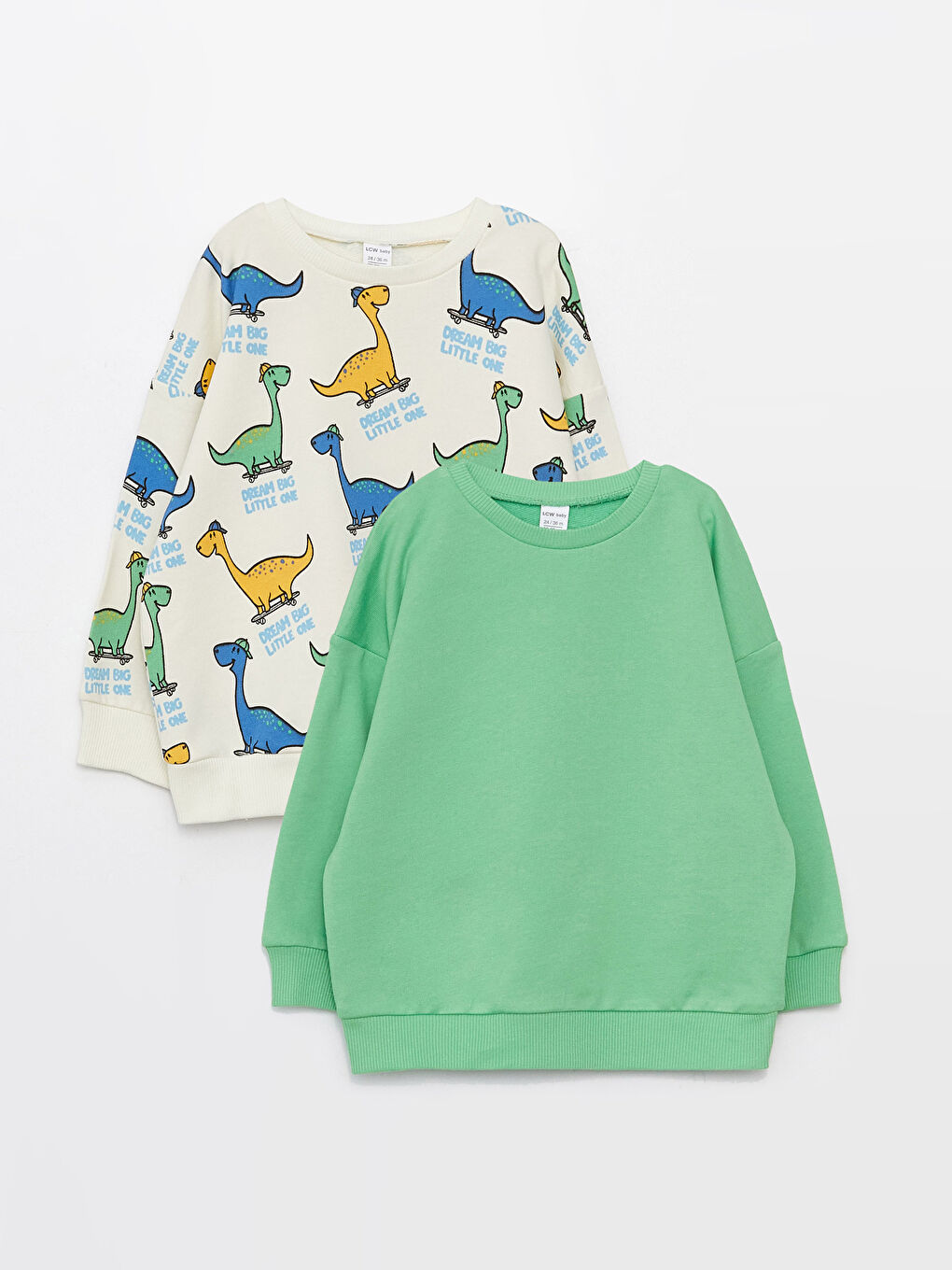 Crew Neck Long Sleeve Baby Boy Sweatshirt 2-Pack