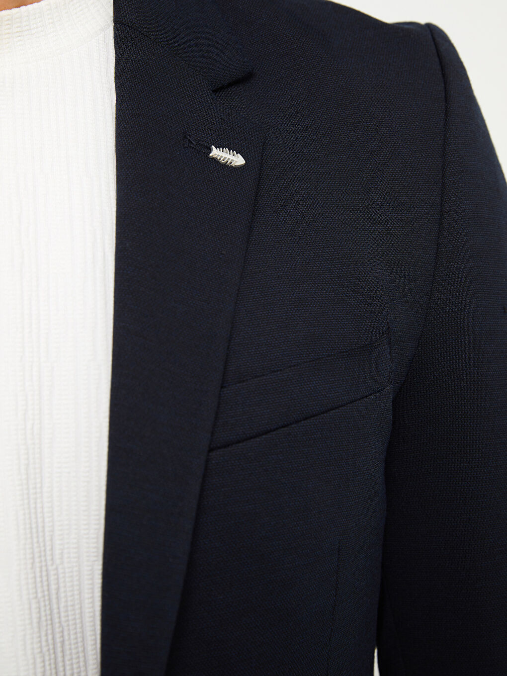 Lacivert Ekstra Dar Kalıp Erkek Blazer Ceket-2