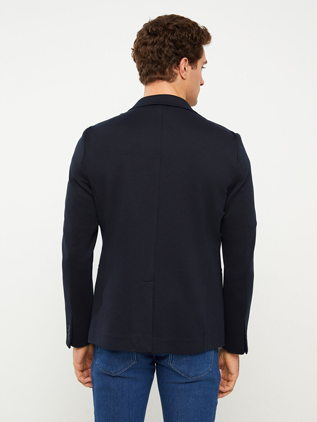 Lacivert Ekstra Dar Kalıp Erkek Blazer Ceket-3