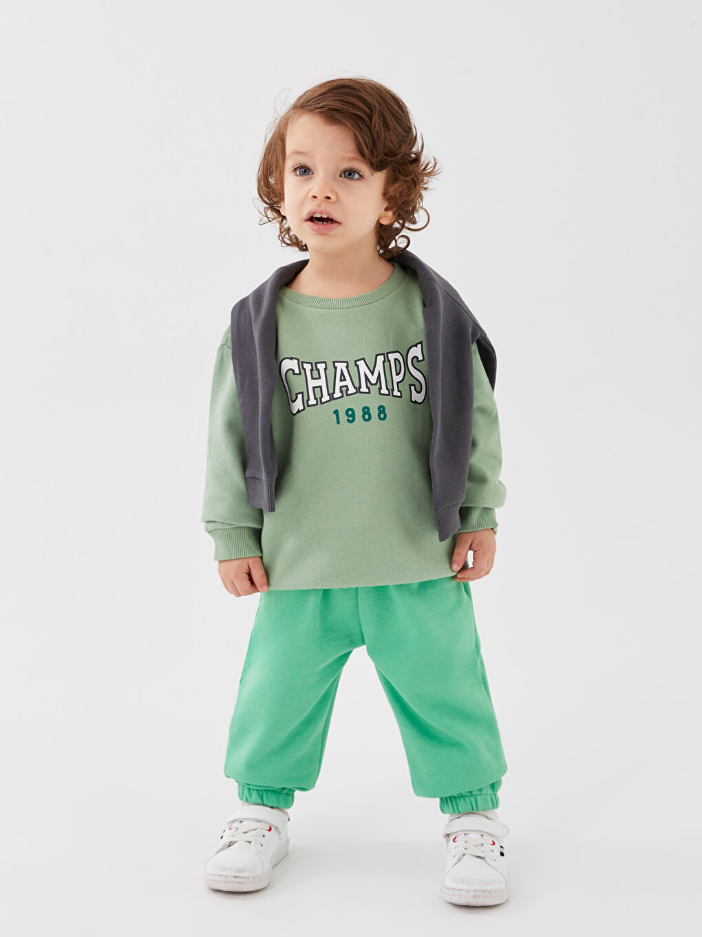 Lot de 2 Pantalons de Survêtement Bébé Garçon à Taille Élastiquée-1