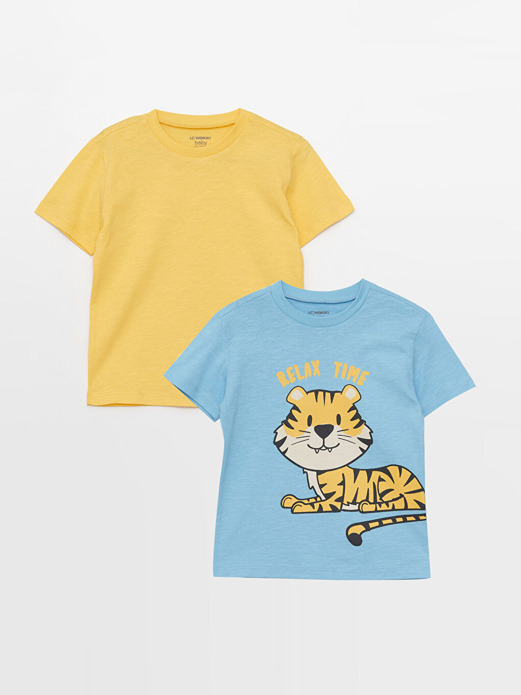 Crew Neck Short Sleeve Baby Boys' T-Shirt 2 Pack