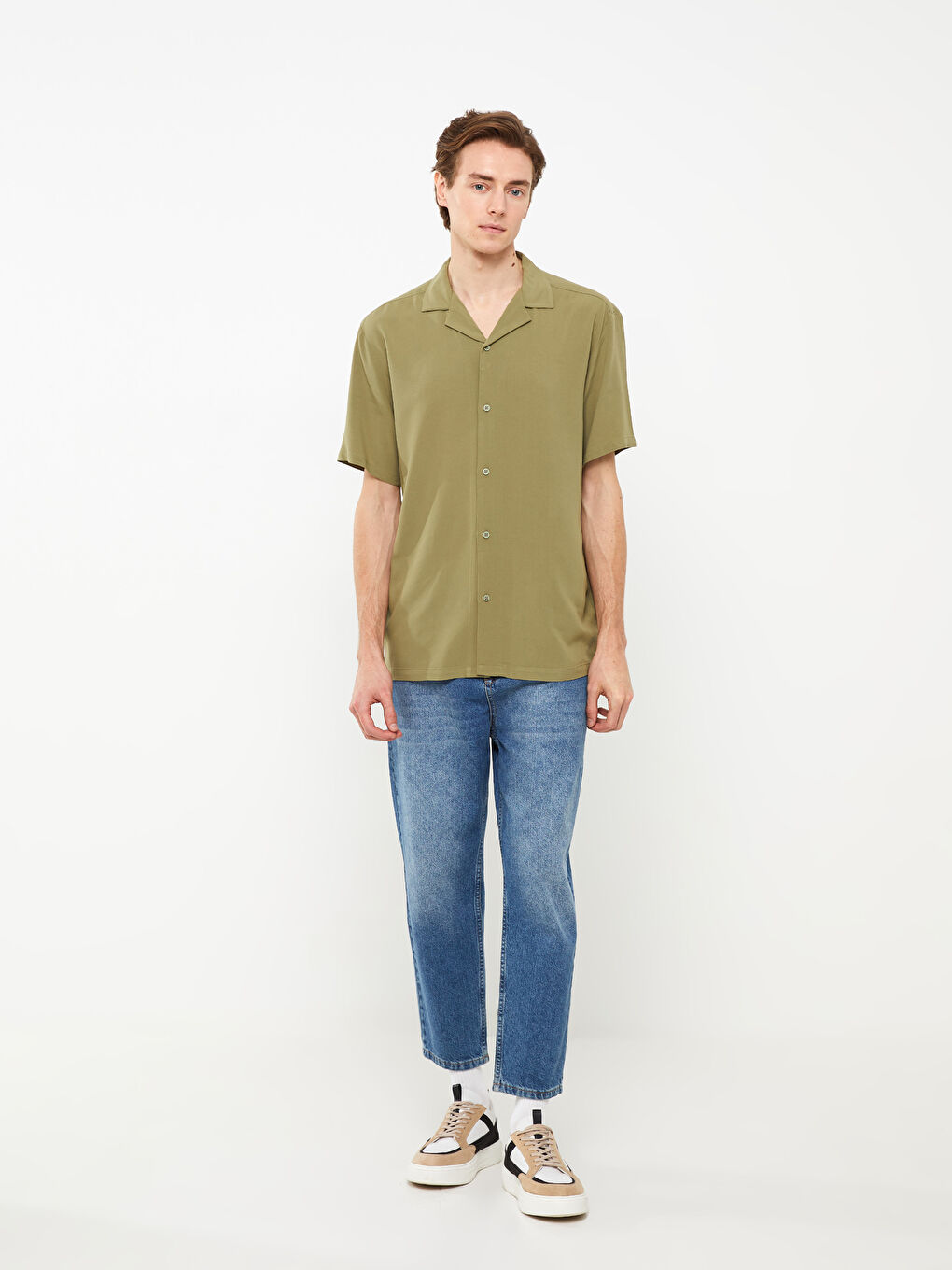 XSIDE Regular Fit Resort Collar Short Sleeve Men's Shirt -S3AA53Z8-MGL
