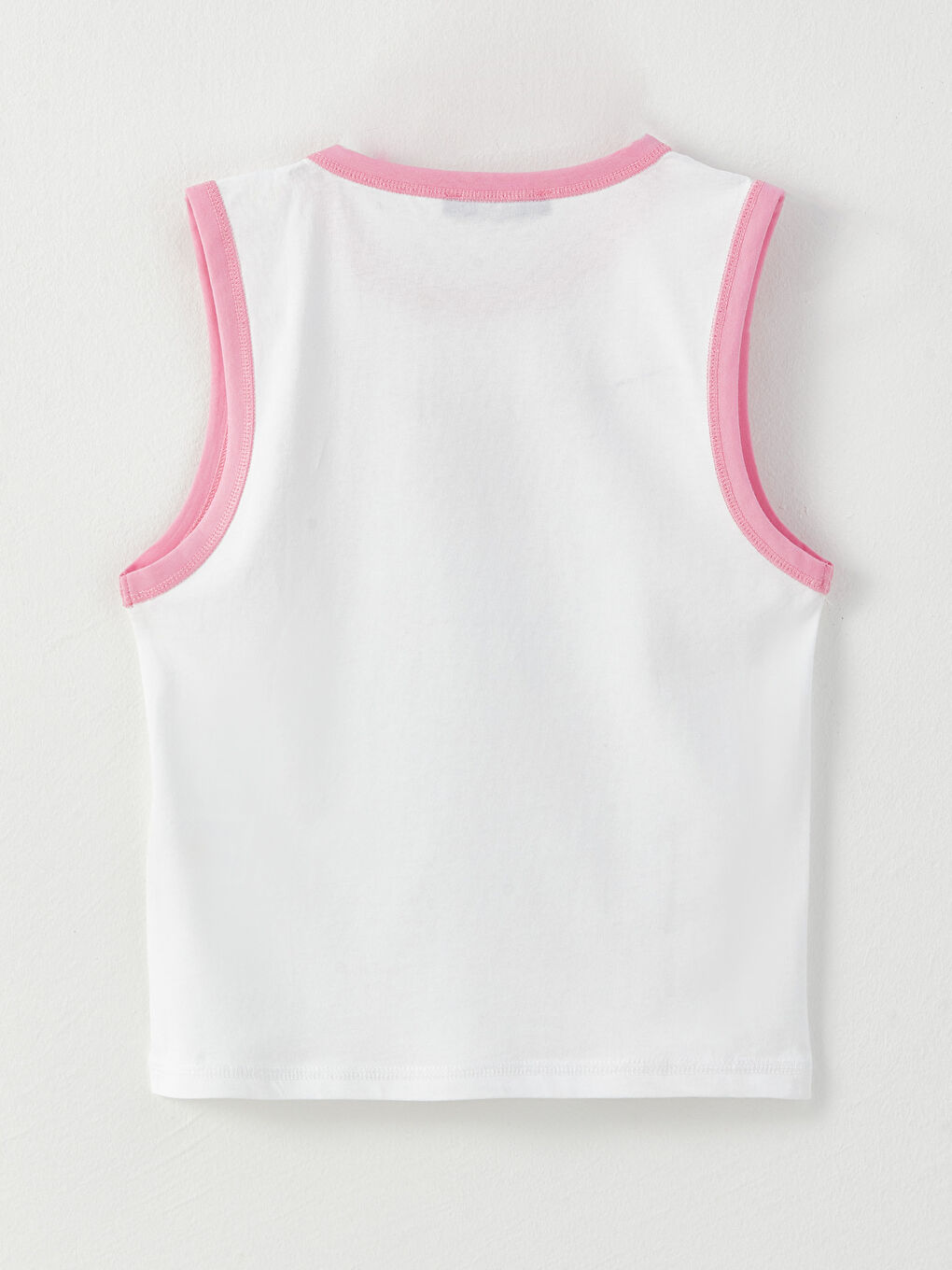 Beyaz Bisiklet Yaka Baskılı Crop Kadın Aktif Spor Atlet-7