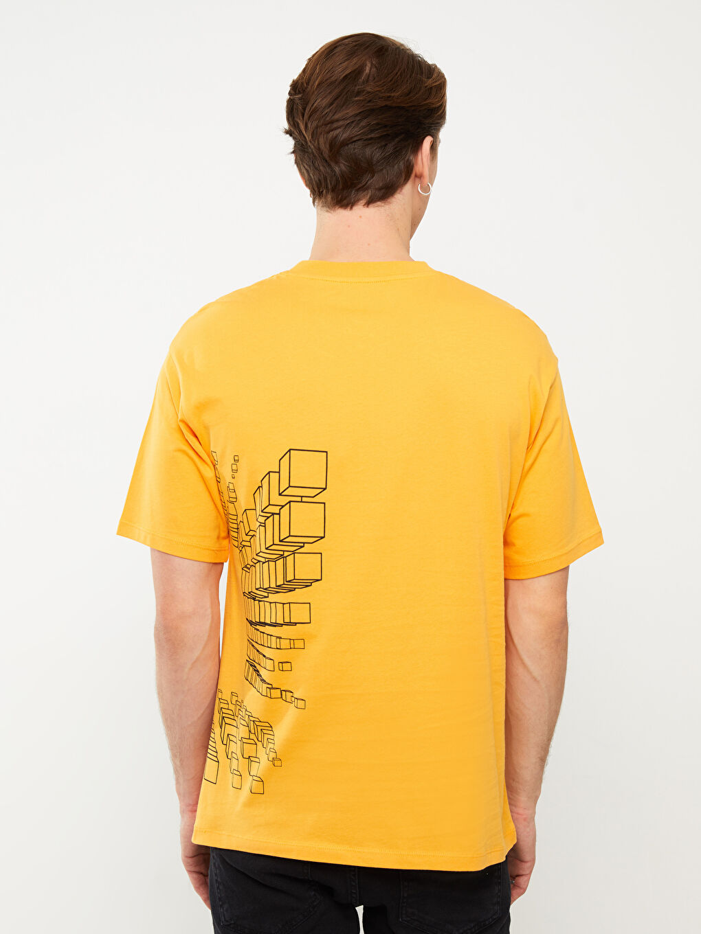 Crew Neck Short Sleeve Printed Combed Cotton Men's T-shirt-4