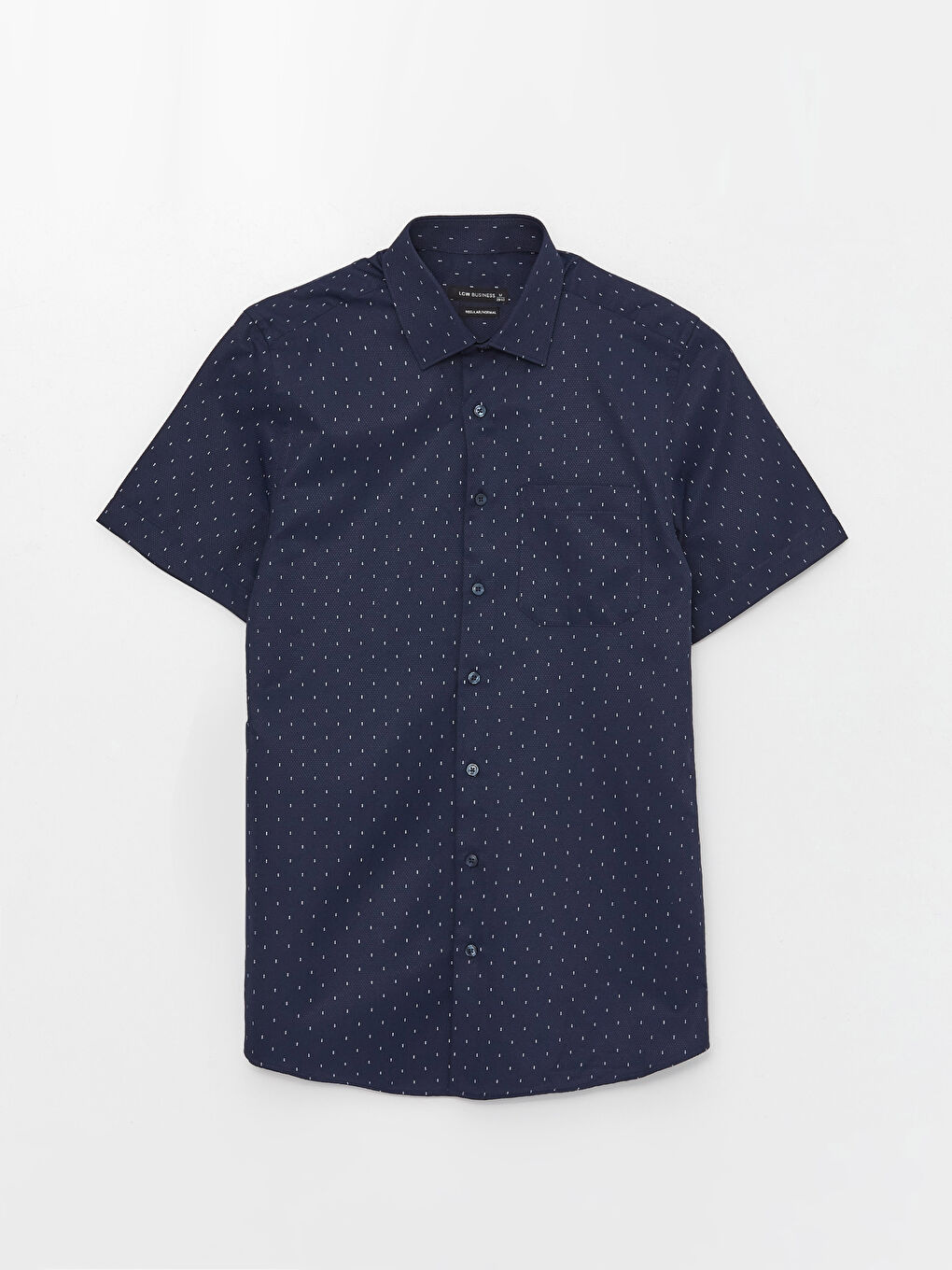 Regular Fit Short Sleeve Patterned Dobby Men's Shirt-5