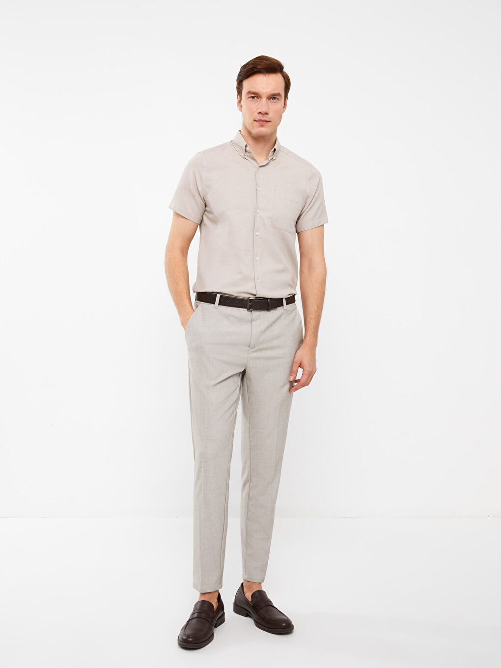 Slim Fit Short Sleeve Oxford Men Shirt -S3AA74Z8-G8H