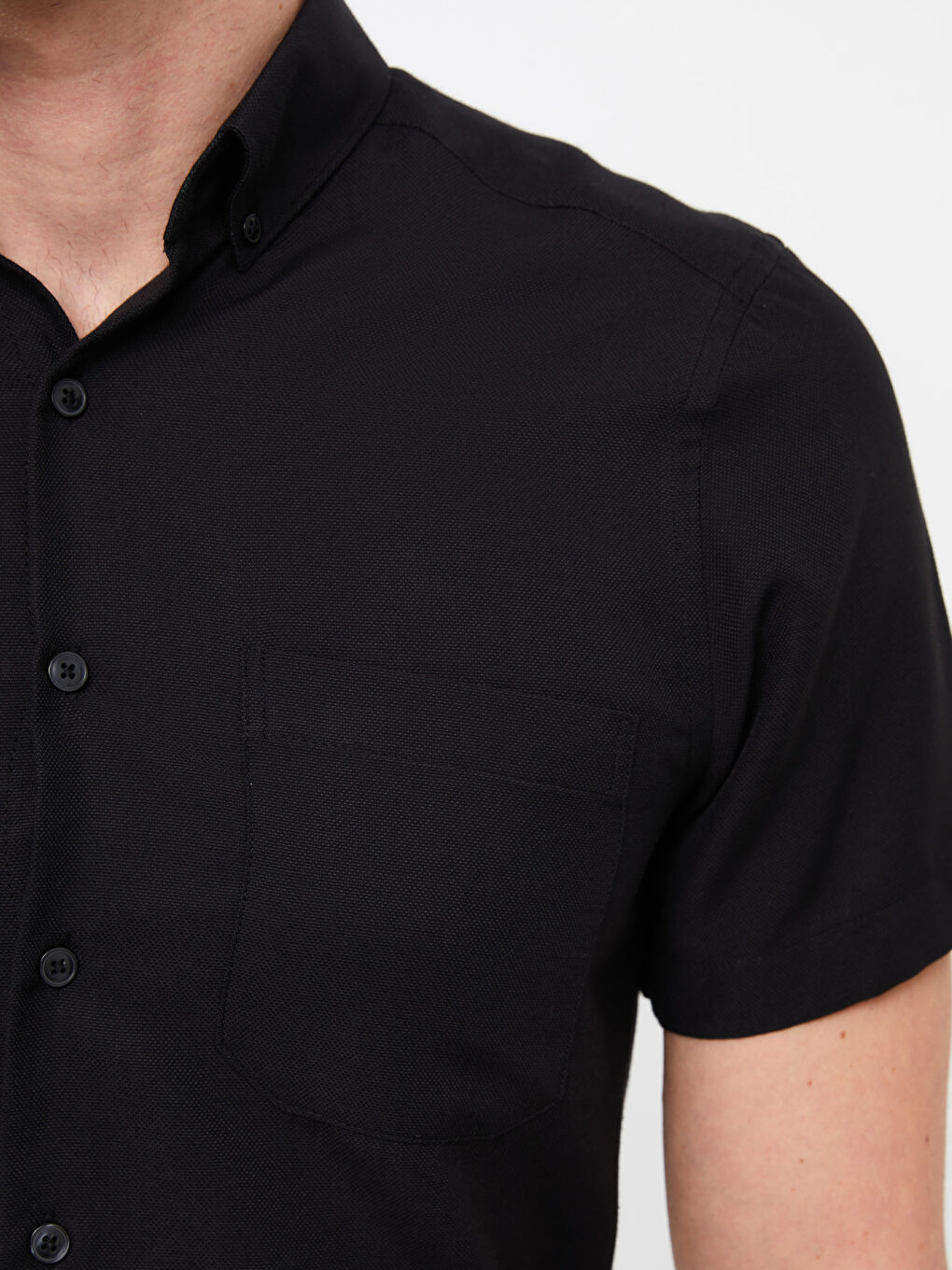 Slim Fit Short Sleeve Oxford Men Shirt-3