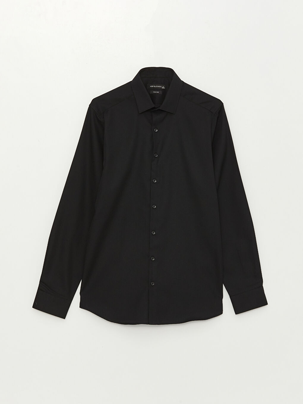 Siyah Slim Fit Uzun Kollu Poplin Erkek Non Iron Gömlek-5