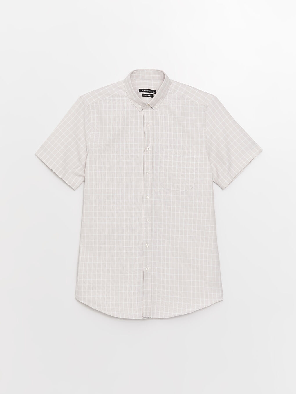 LCWAIKIKI Formal Regular Fit Men's Short Sleeve Plaid Dobby Shirt -S3AA80Z8-LKQ