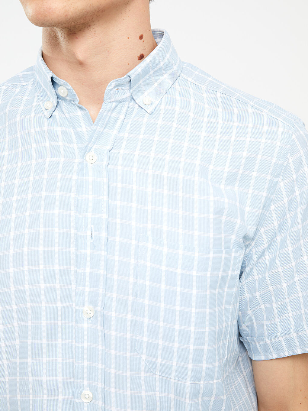 LCWAIKIKI Formal Regular Fit Men's Short Sleeve Plaid Dobby Shirt -S3AA80Z8-LLC