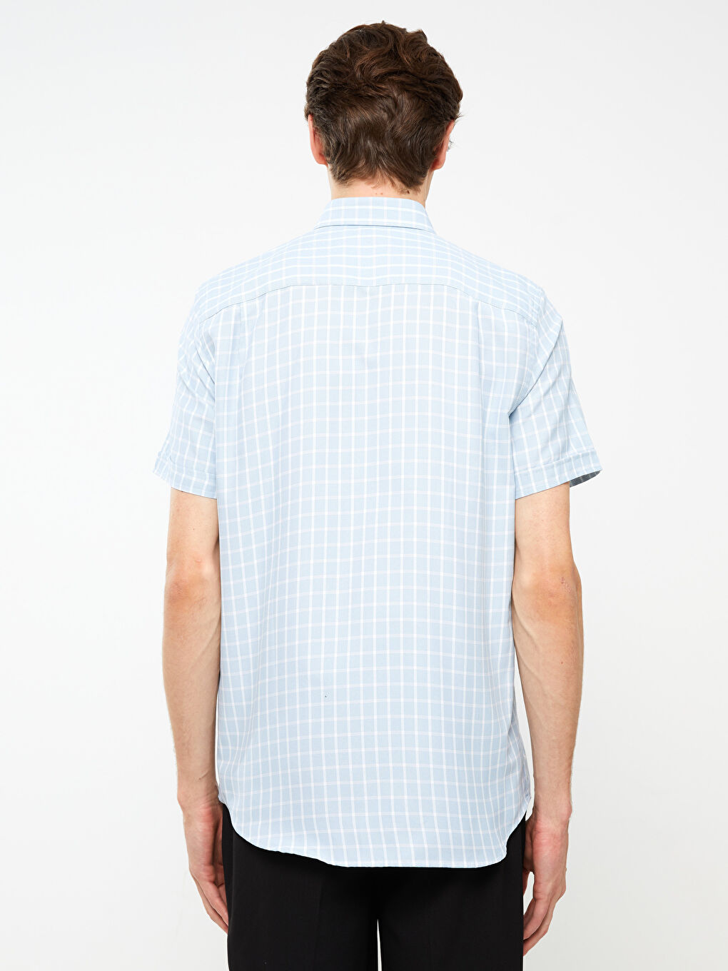 LCWAIKIKI Formal Regular Fit Men's Short Sleeve Plaid Dobby Shirt -S3AA80Z8-LLC